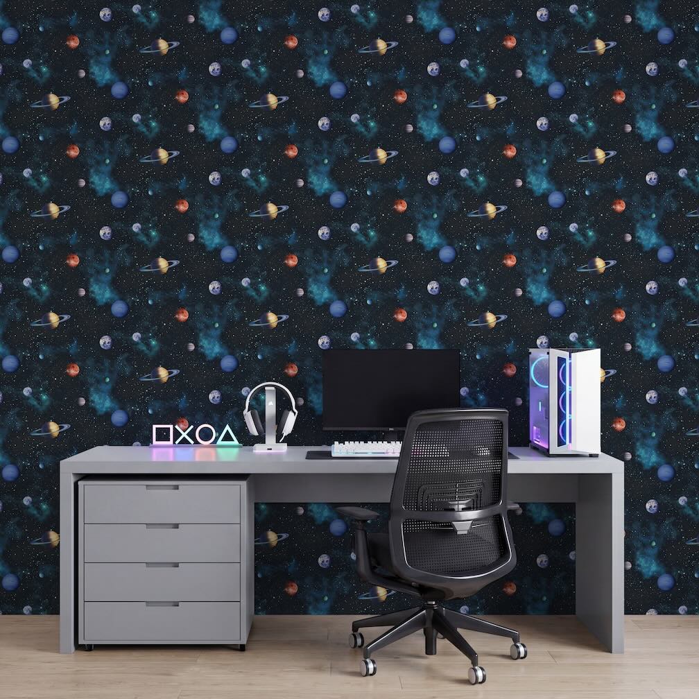 Arthouse Cosmos Charcoal Wallpaper