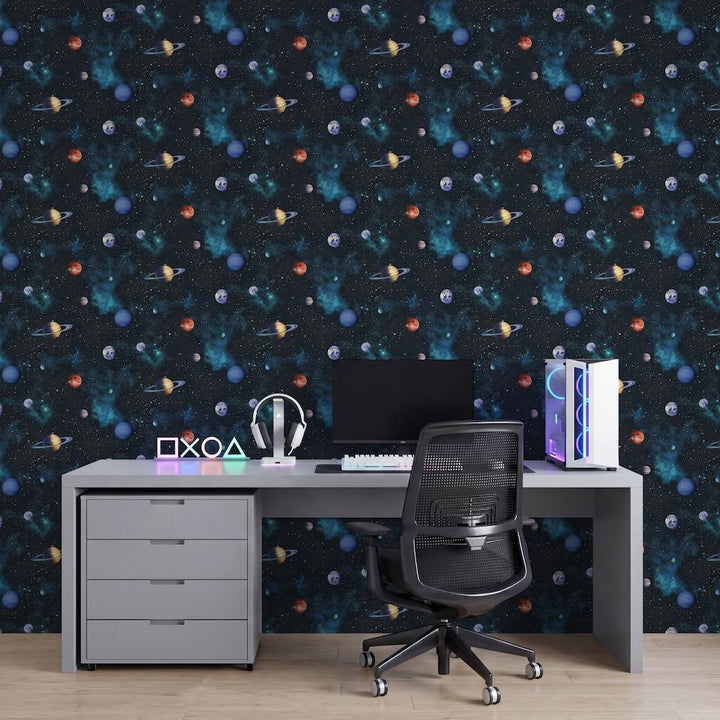 Arthouse Cosmos Charcoal Wallpaper