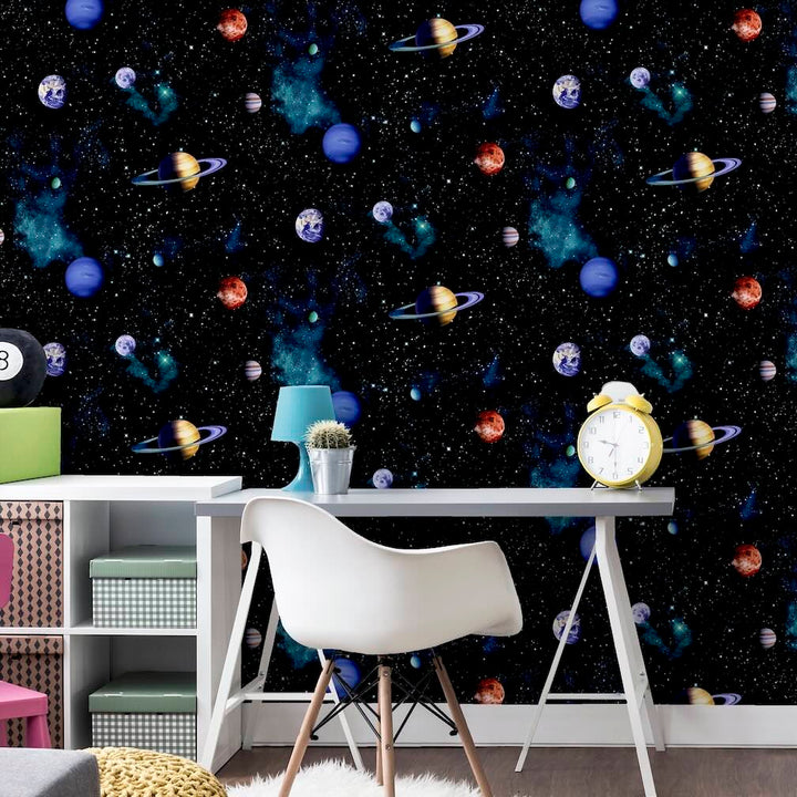 Arthouse Cosmos Charcoal Wallpaper