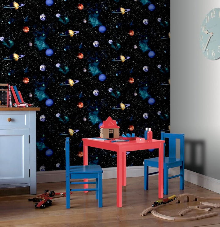 Arthouse Cosmos Charcoal Wallpaper