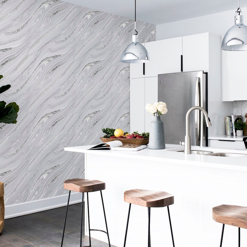 Arthouse Soft Mineral Silver Wallpaper