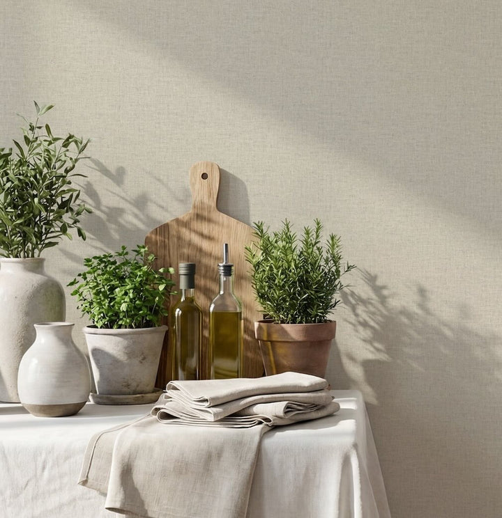 Arthouse Linen Texture Natural Wallpaper