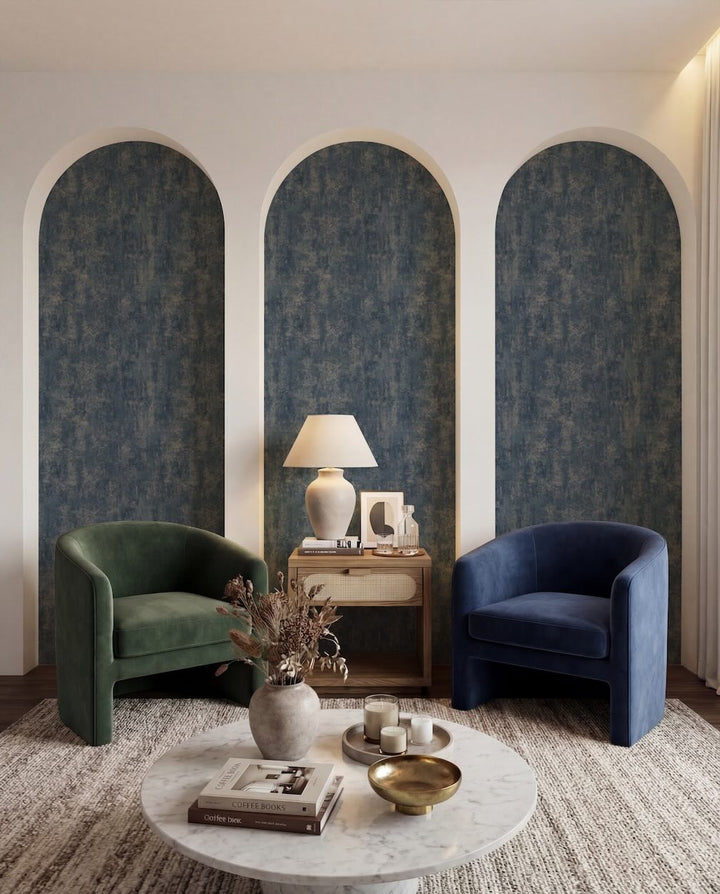 Arthouse Stone Textures Navy/Silver Wallpaper
