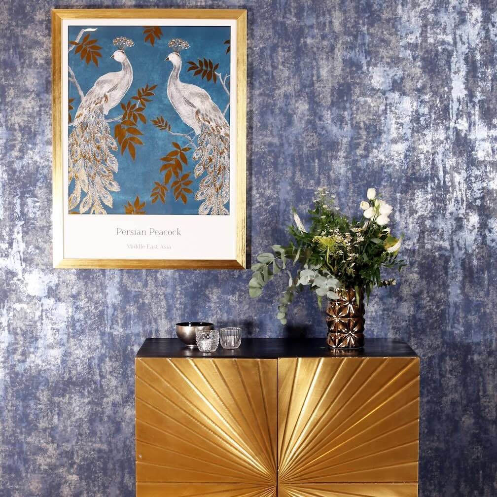 Arthouse Stone Textures Navy/Silver Wallpaper