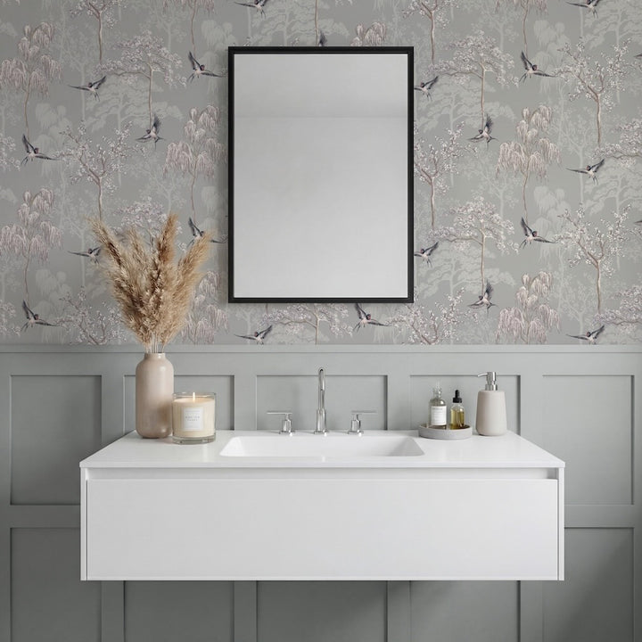 Arthouse Japanese Garden Grey Wallpaper