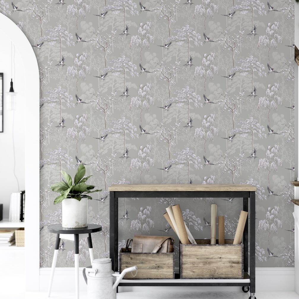 Arthouse Japanese Garden Grey Wallpaper