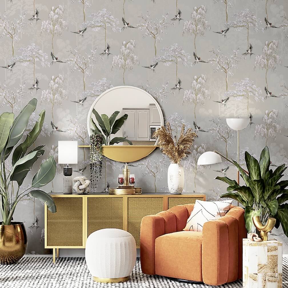 Arthouse Japanese Garden Grey Wallpaper