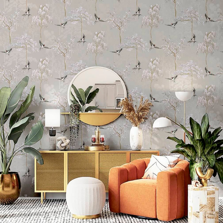 Arthouse Japanese Garden Grey Wallpaper
