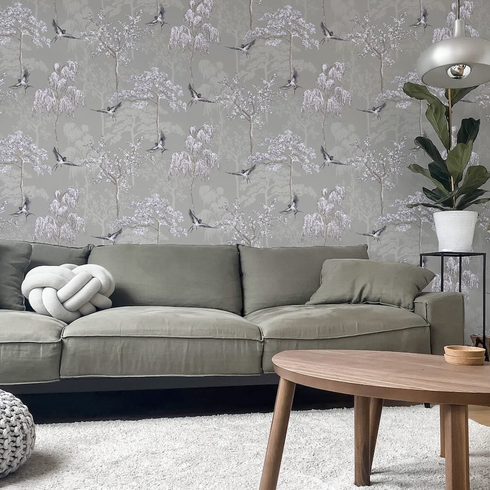 Arthouse Japanese Garden Grey Wallpaper