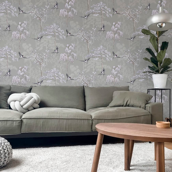 Arthouse Japanese Garden Grey Wallpaper