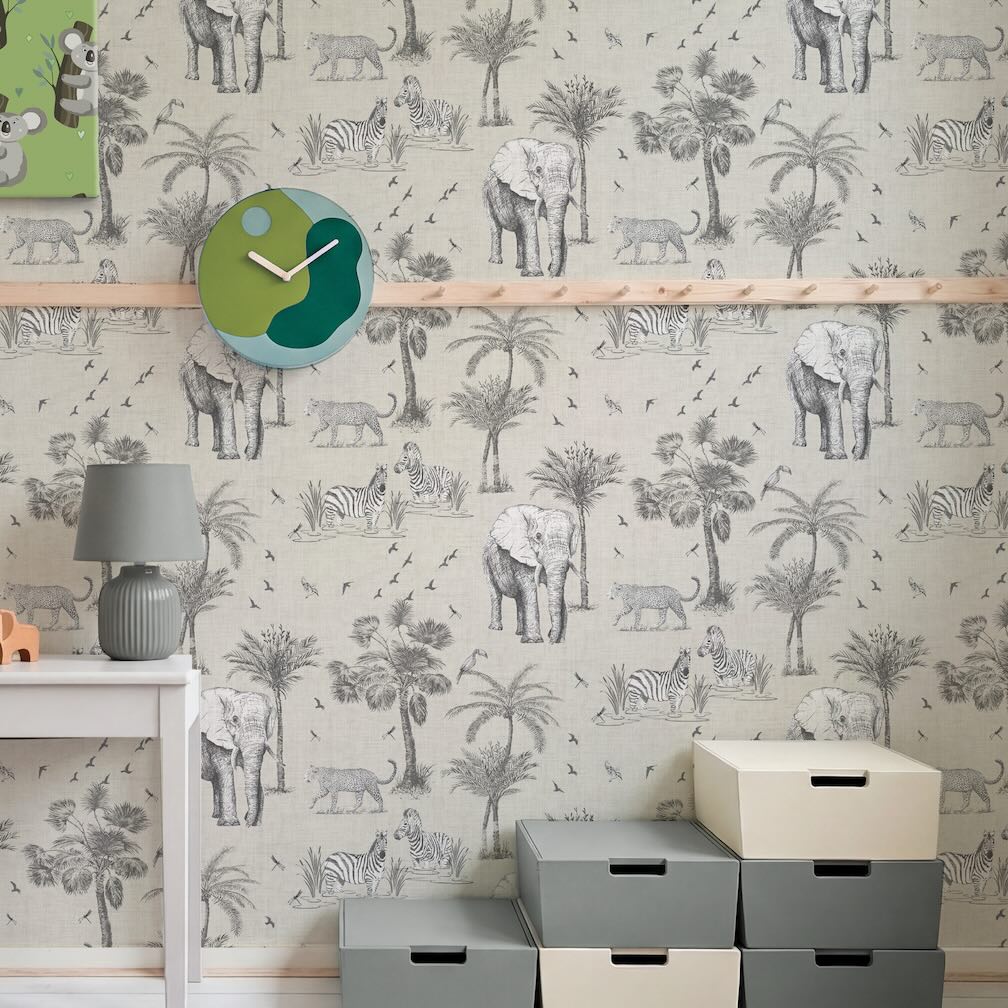 Arthouse Safari Lagoon Grey Wallpaper