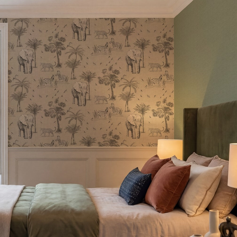 Arthouse Safari Lagoon Grey Wallpaper