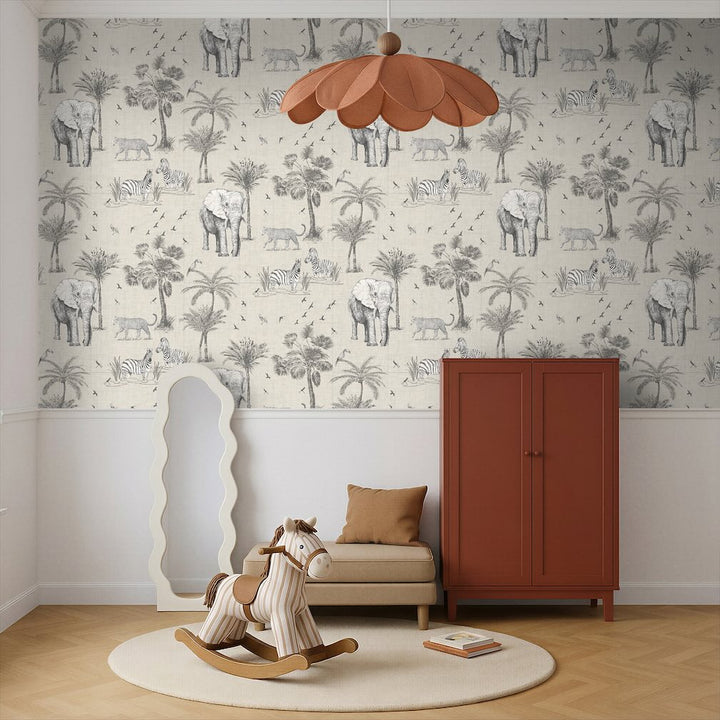 Arthouse Safari Lagoon Grey Wallpaper