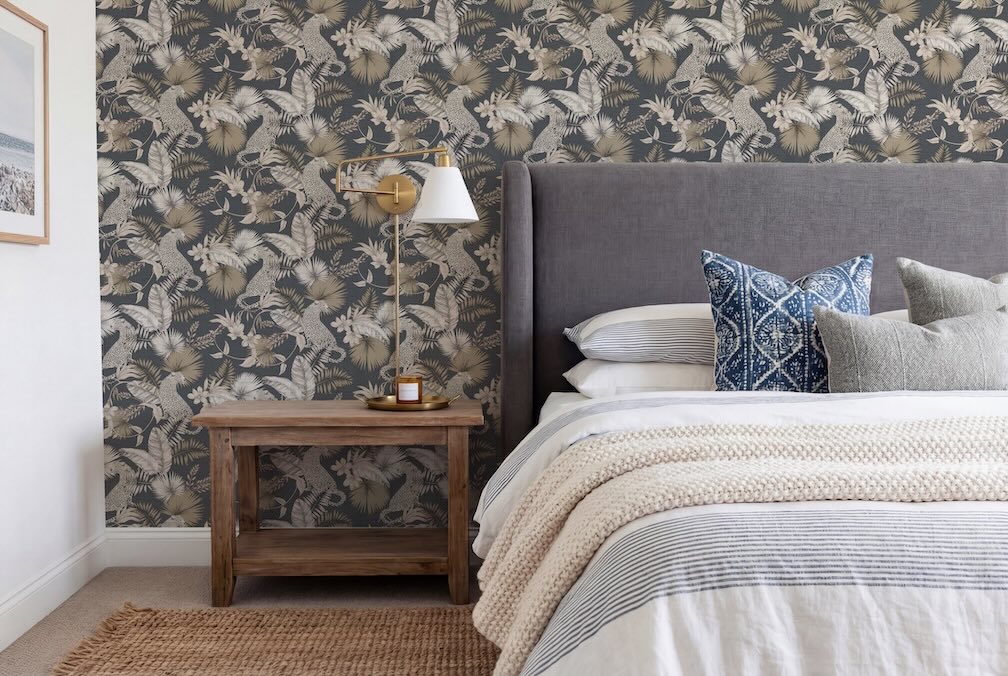 Arthouse Tropical Leopard Neutral Wallpaper