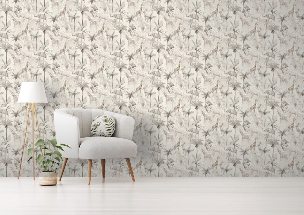 Arthouse Serengeti Animals Neutral Wallpaper