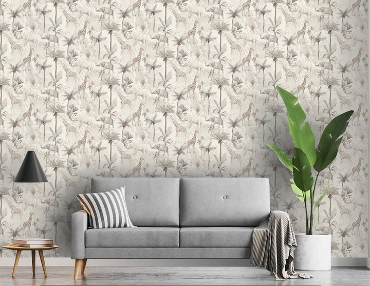 Arthouse Serengeti Animals Neutral Wallpaper