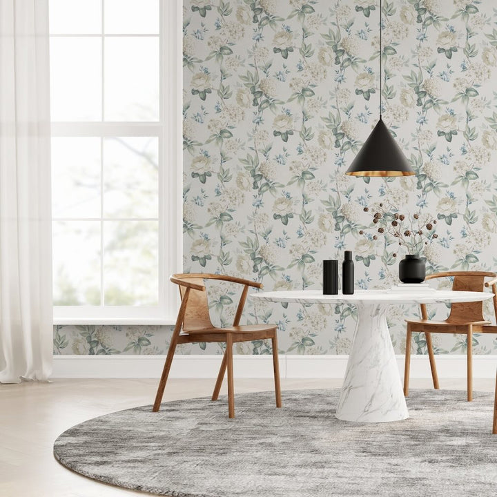 Arthouse Keeka Floral Blue Cream Wallpaper
