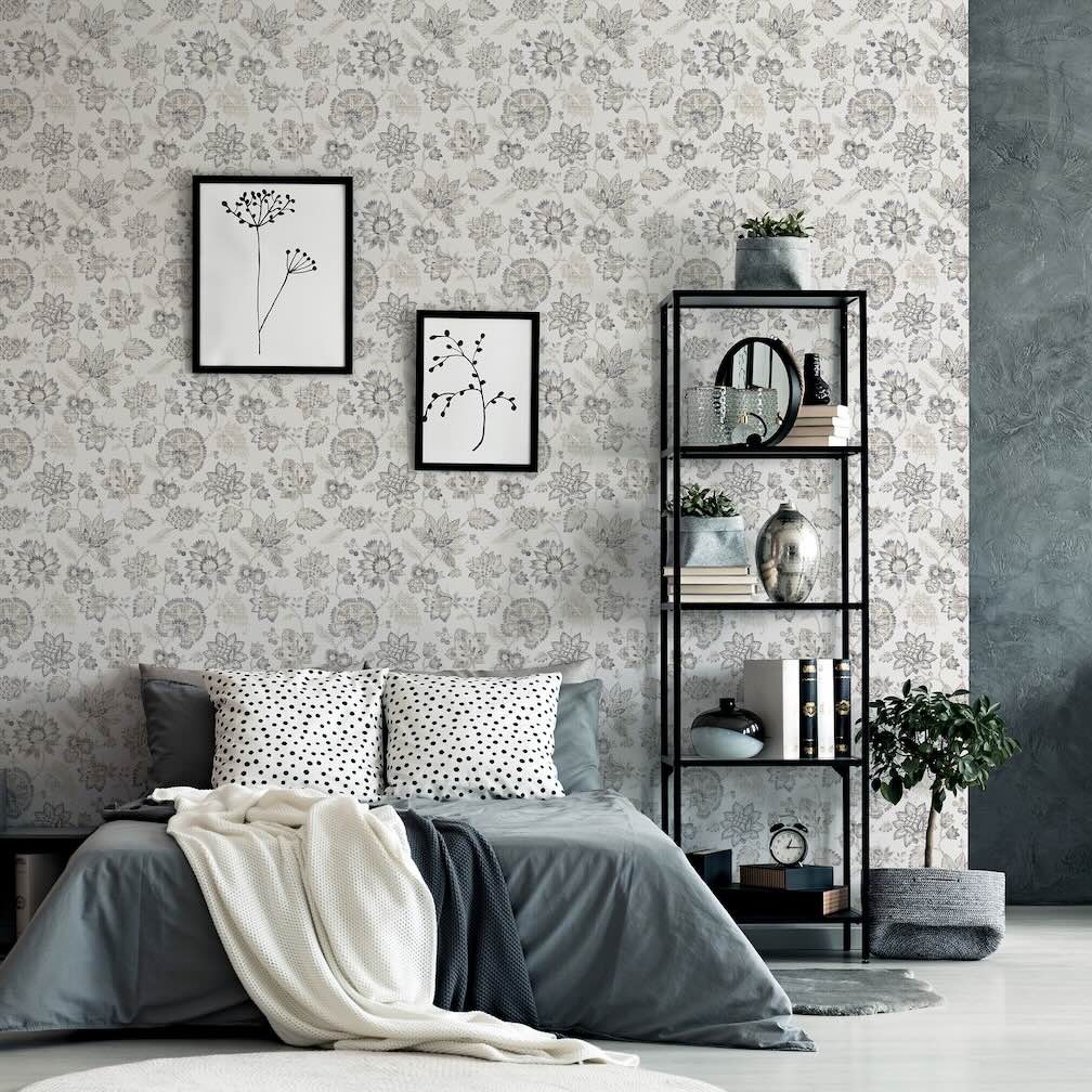 Arthouse Soft Jacobean Trail Soft Grey Wallpaper