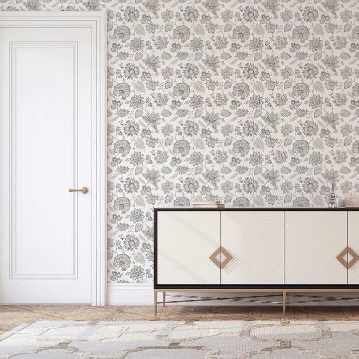 Arthouse Soft Jacobean Trail Soft Grey Wallpaper