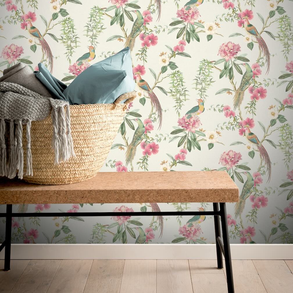Arthouse Exotic Garden Pink Green Wallpaper