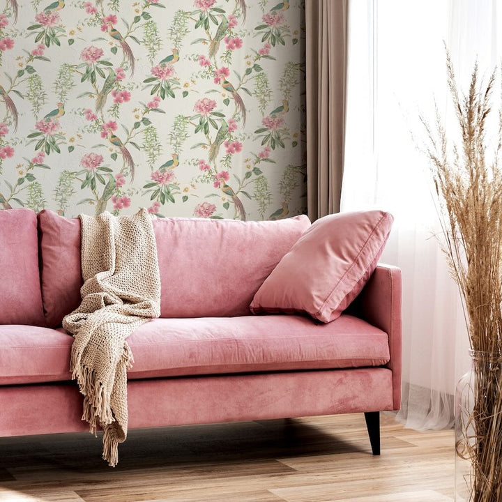Arthouse Exotic Garden Pink Green Wallpaper
