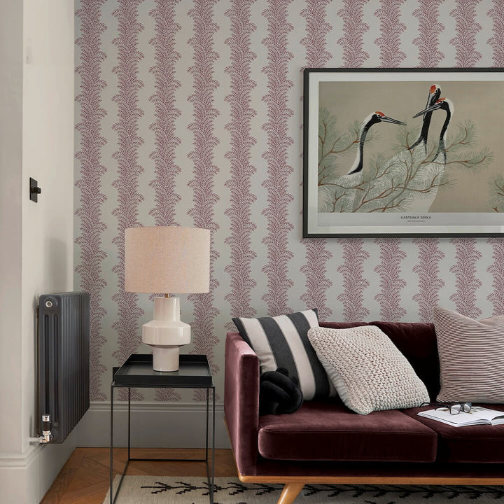 Graham & Brown Whispering Fern Divine Damson Wallpaper