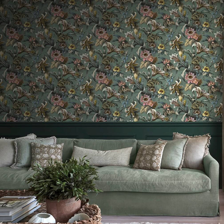 Graham & Brown Lys Petrol Wallpaper