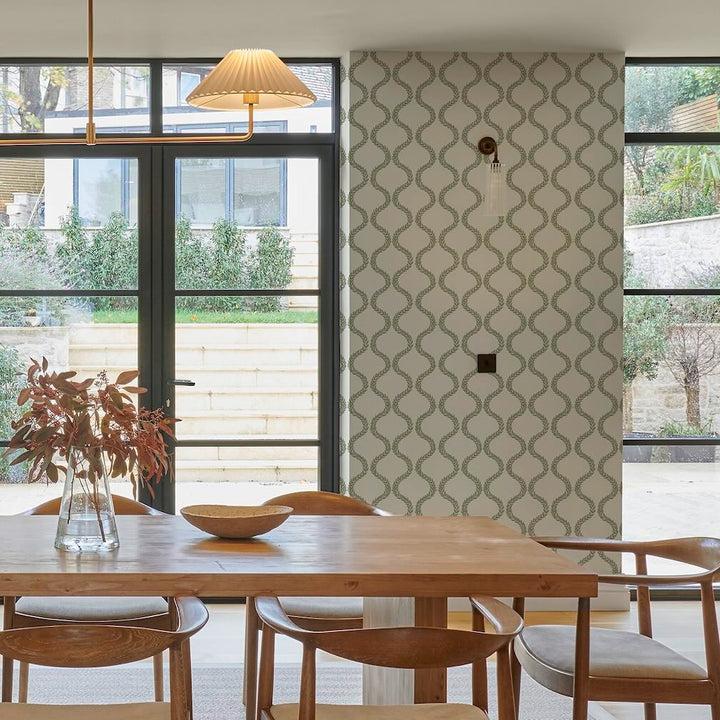 Graham & Brown Laurel Leaf Trellis Willow Wallpaper