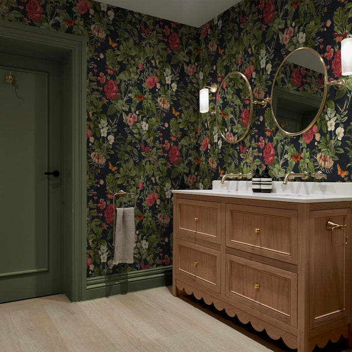 Graham & Brown Bodnant Garden Navy Wallpaper (Set of 2 Rolls)