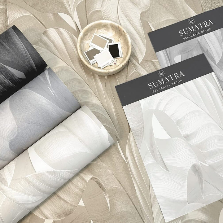Belgravia Sumatra Leaf Beige Wallpaper