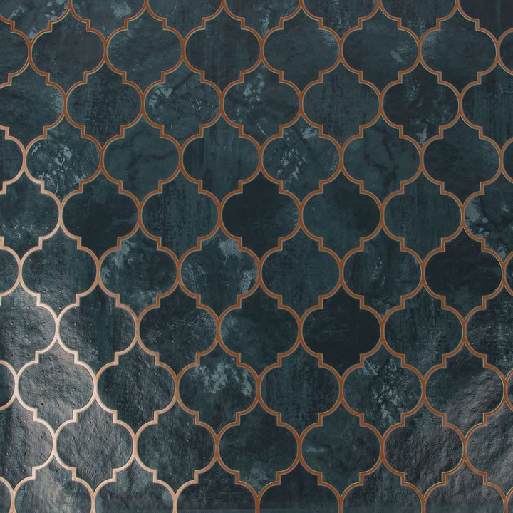 Tegula Teal Copper Contour Wallpaper