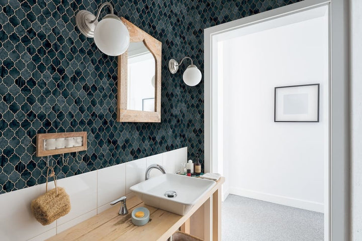 Tegula Teal Copper Contour Wallpaper