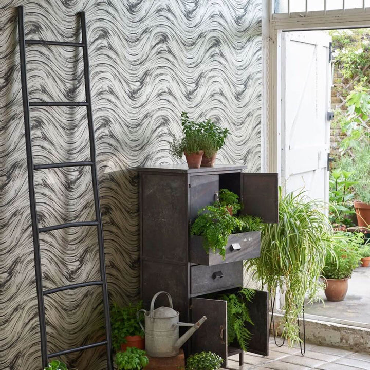 Clarke & Clarke Agata Charcoal & Gold Wallpaper