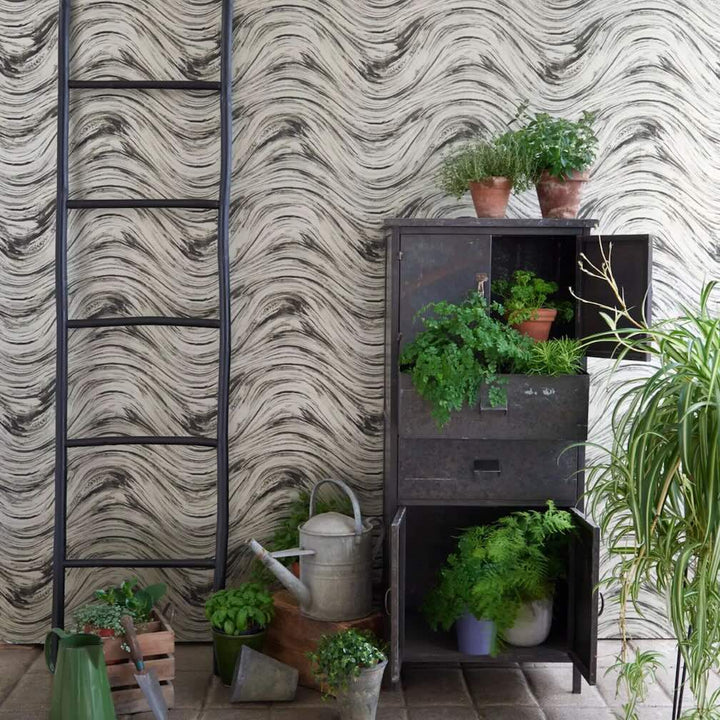 Clarke & Clarke Agata Charcoal & Gold Wallpaper
