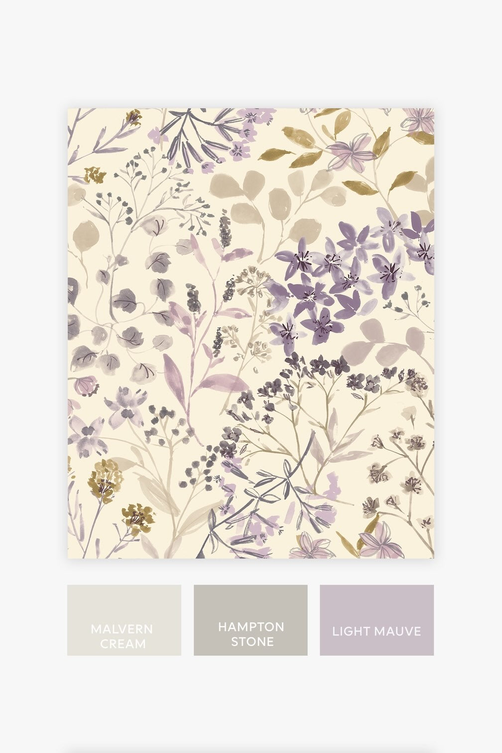Next Watercolour Floral Purple Wallpaper
