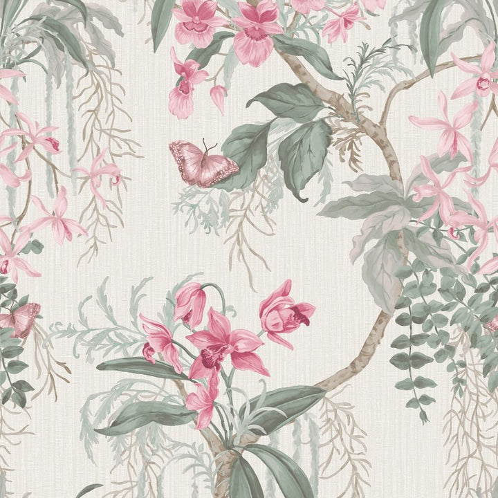Belgravia Suki Pink and Green Wallpaper