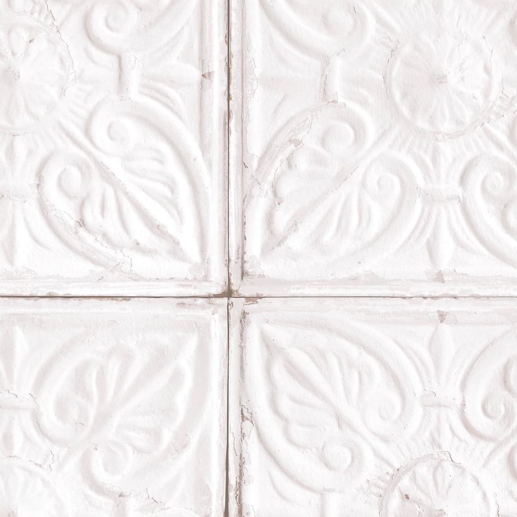 Tin Tile White Wallpaper