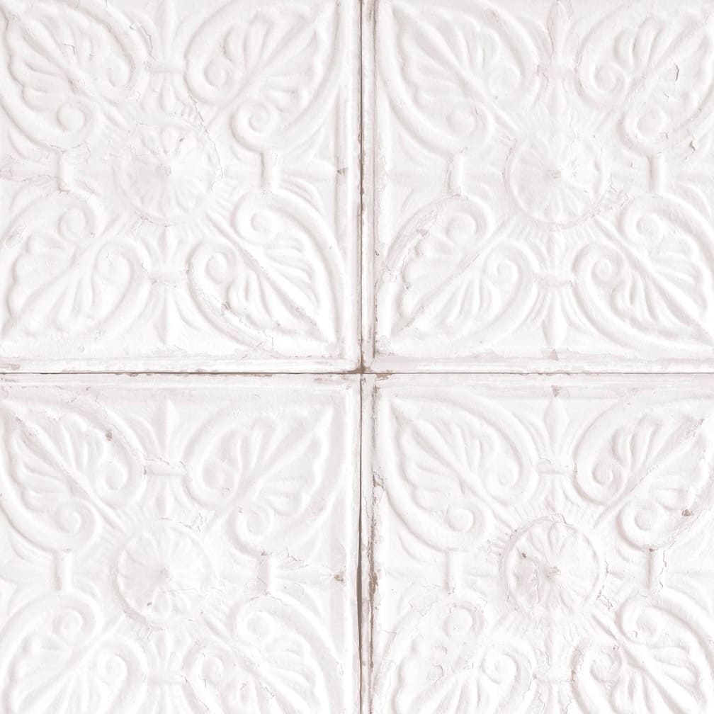 Tin Tile White Wallpaper