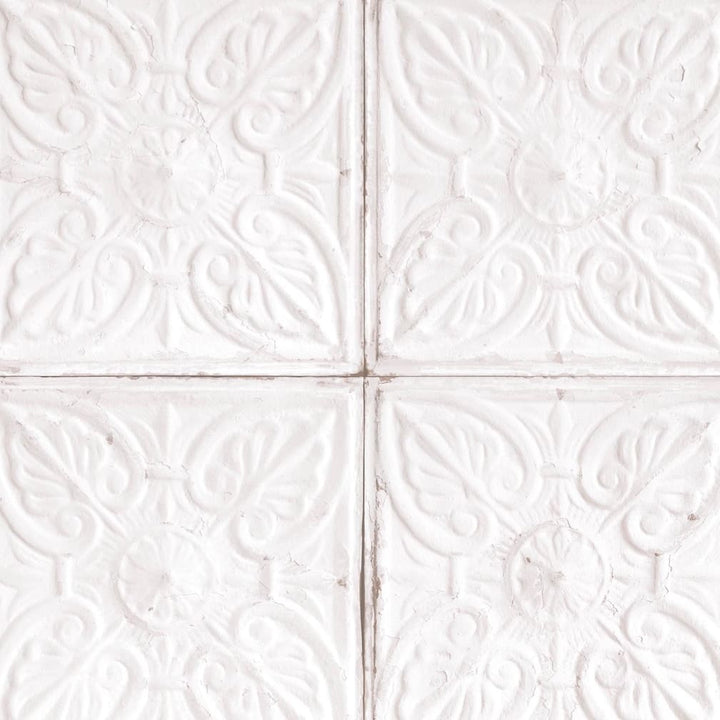 Tin Tile White Wallpaper