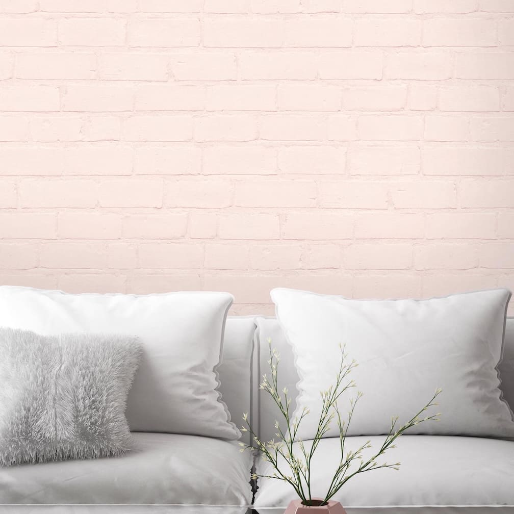 Painted Blush Brick Wallpaper