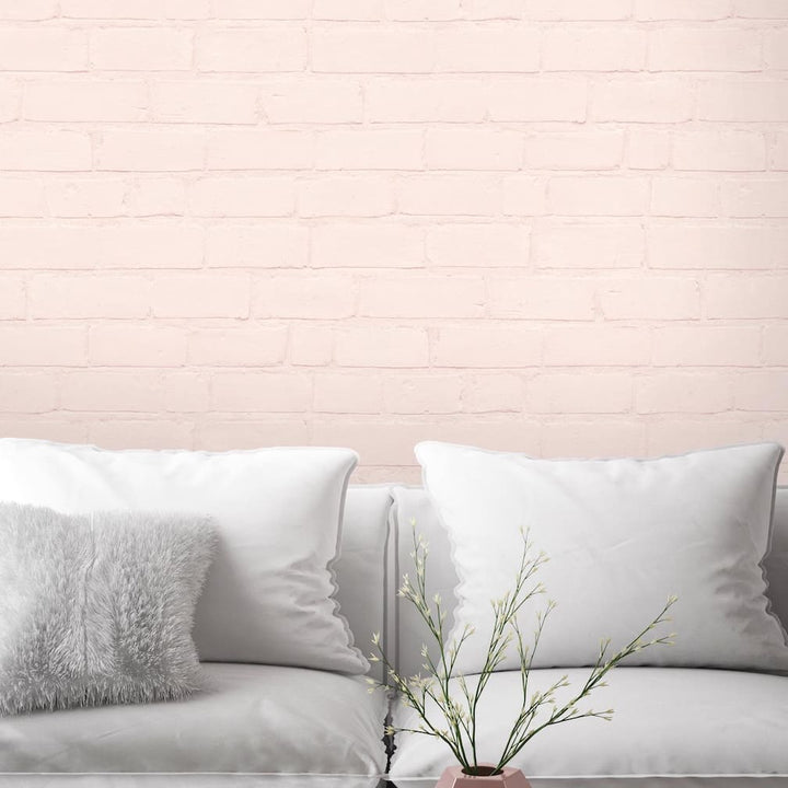 Painted Blush Brick Wallpaper