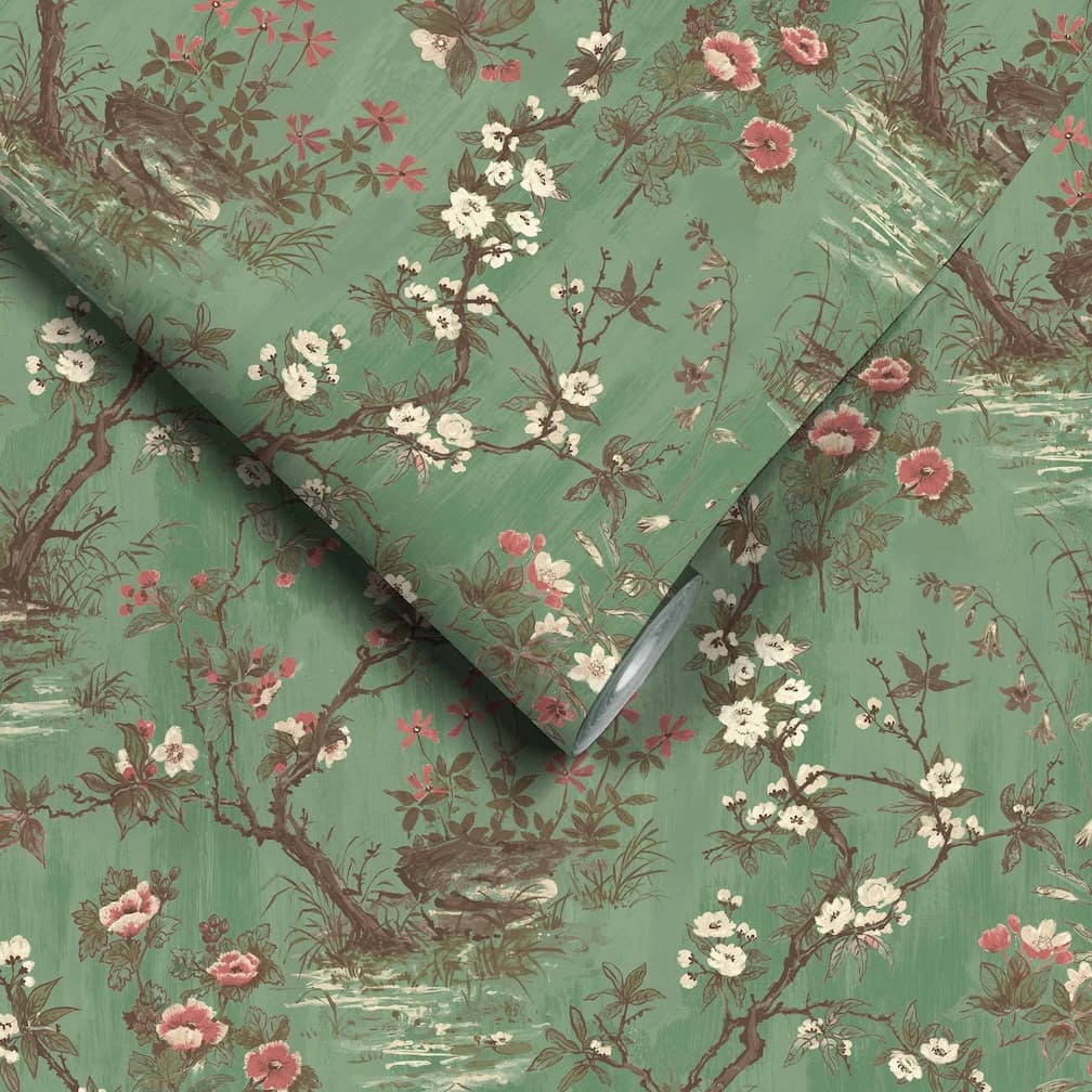 Woodchip & Magnolia Rivington Moss Green Wallpaper