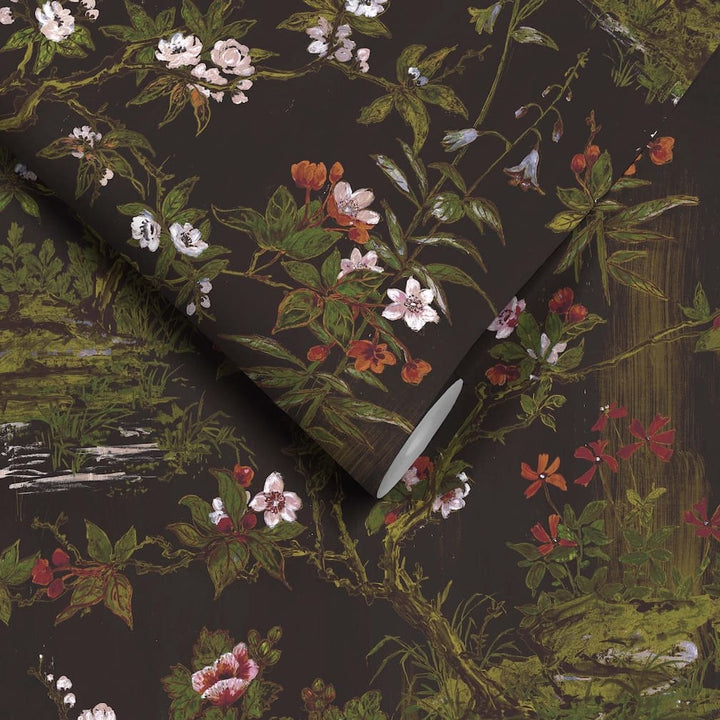 Woodchip & Magnolia Rivington Black Wallpaper