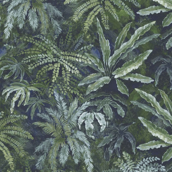 Woodchip & Magnolia Fern in Lush Green Wallpaper