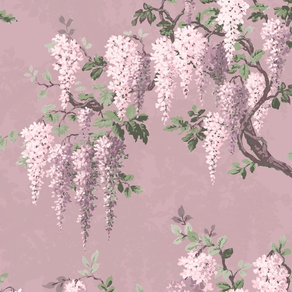 Woodchip & Magnolia Wisteria in Deep Lavender Wallpaper