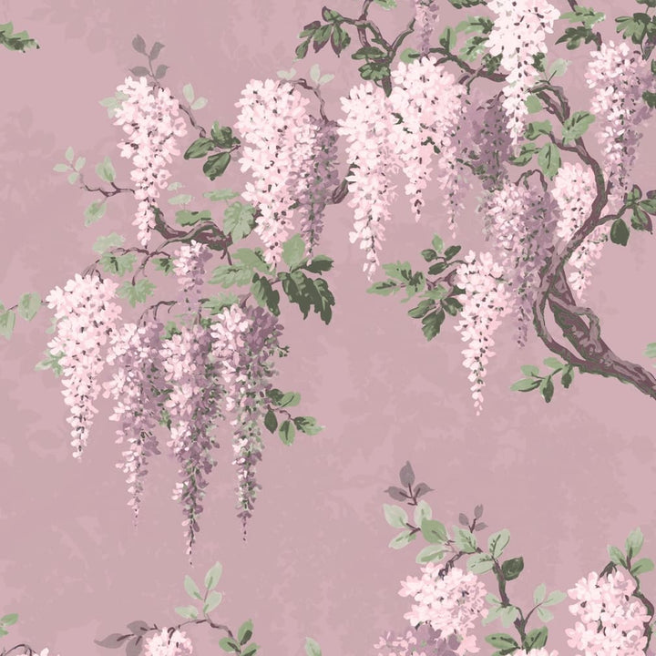 Woodchip & Magnolia Wisteria in Deep Lavender Wallpaper