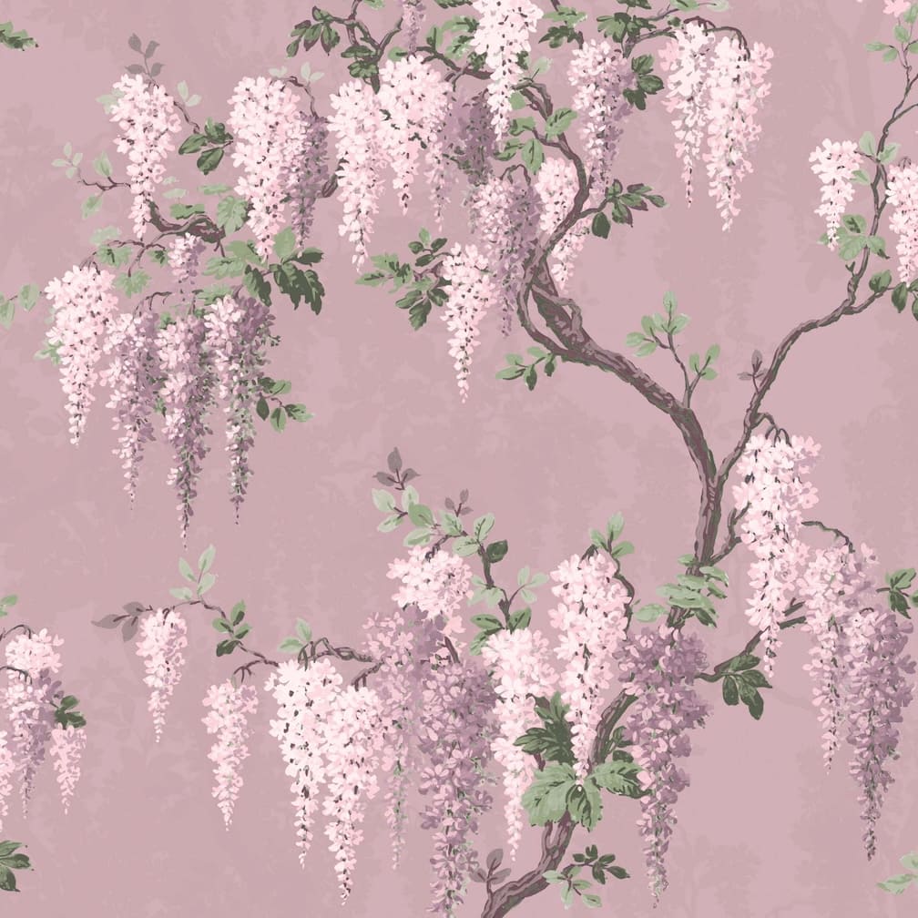Woodchip & Magnolia Wisteria in Deep Lavender Wallpaper