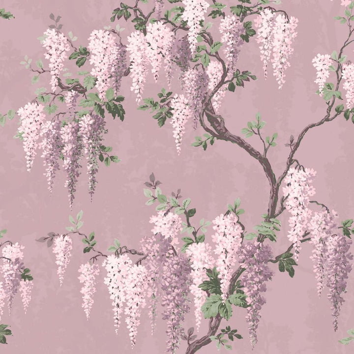 Woodchip & Magnolia Wisteria in Deep Lavender Wallpaper
