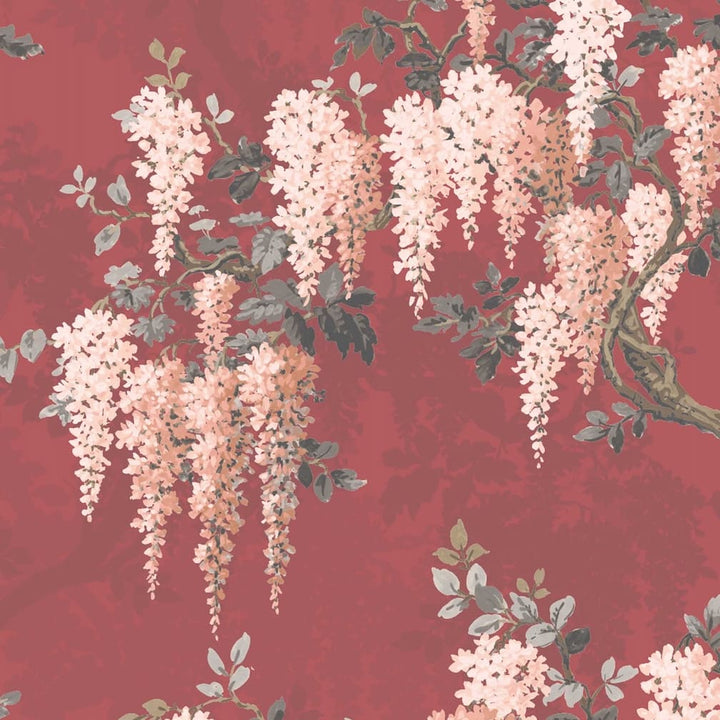 Woodchip & Magnolia Wisteria Boudoir Berry Red Wallpaper