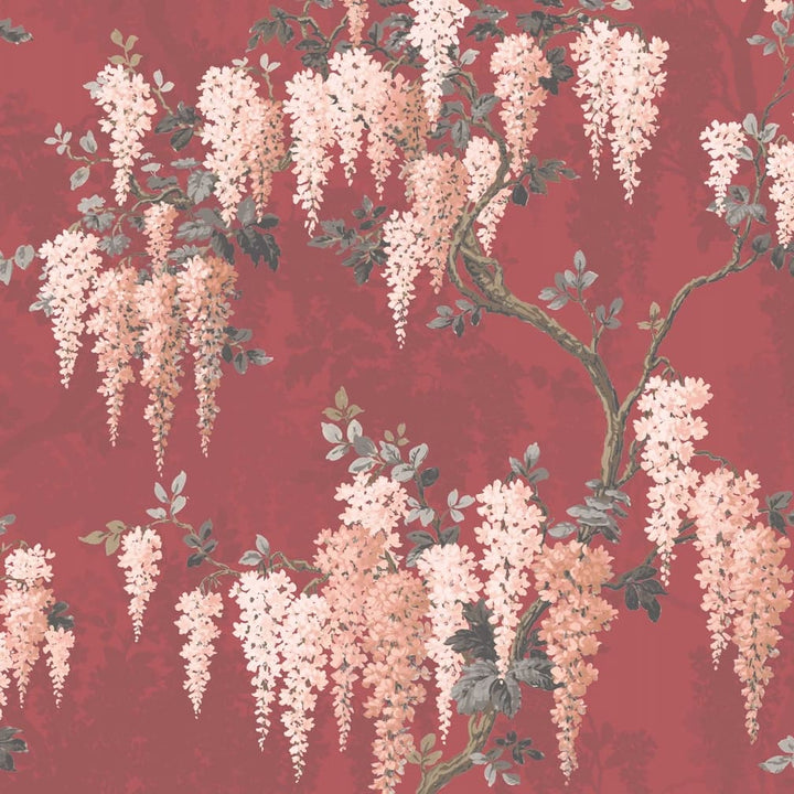 Woodchip & Magnolia Wisteria Boudoir Berry Red Wallpaper